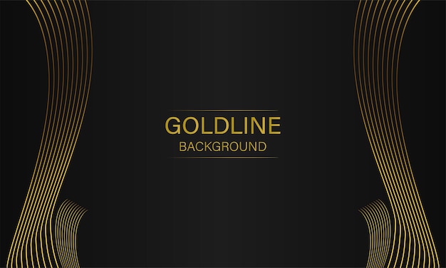 luxury abstract golden line on black background