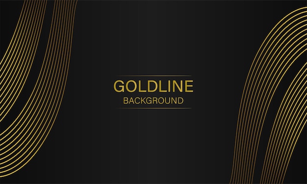 luxury abstract golden line on black background