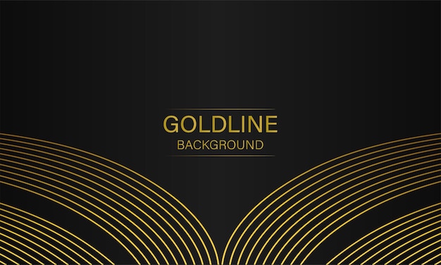 luxury abstract golden line on black background