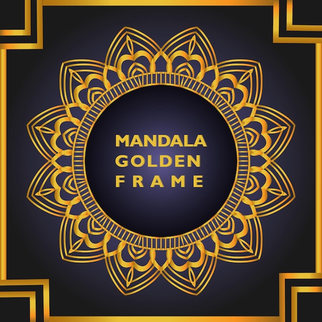 Luxury Abstract Mandala Art mandala design background in gold color frame creative frame vector