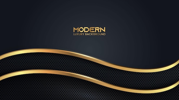 Luxury abstract modern technology background with shiny golden lines and dot pattern