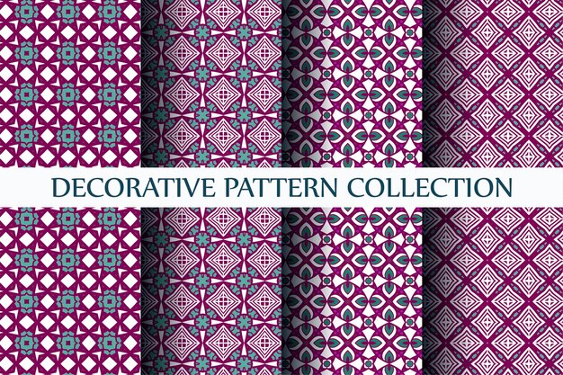 Luxury abstract pattern set colorful style