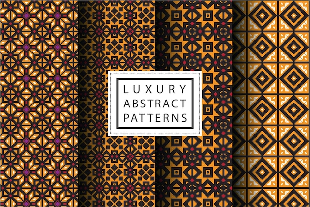 Luxury abstract pattern set in mosaic style