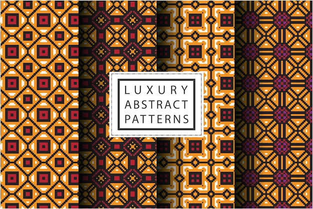 Luxury abstract pattern set in mosaic style