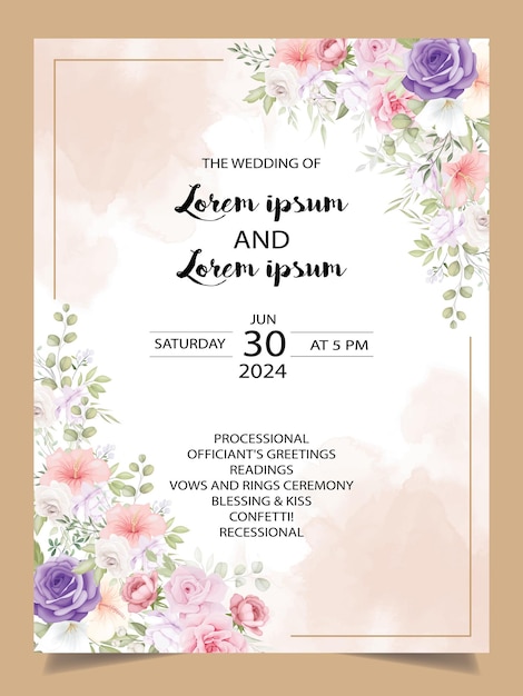 luxury and abstract wedding invitation card