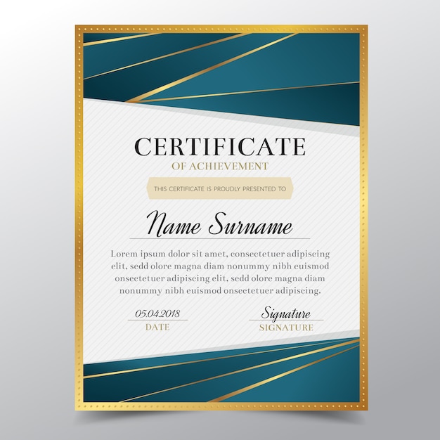 Luxury achievement certificate
