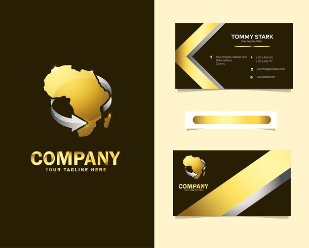 Luxury african express logo with stationery business card template