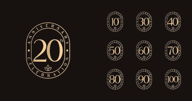Luxury anniversary number logo for birthday celebration with beauty and elegant concept