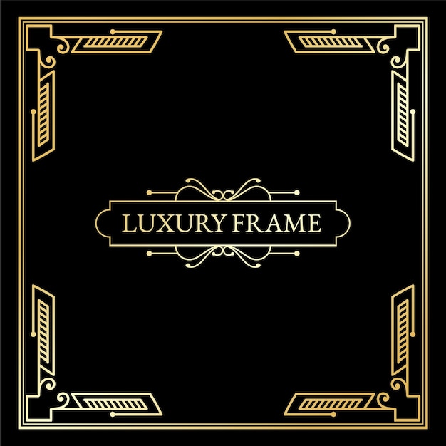 Luxury antique art deco elements big  golden borders frames corners dividers and headers