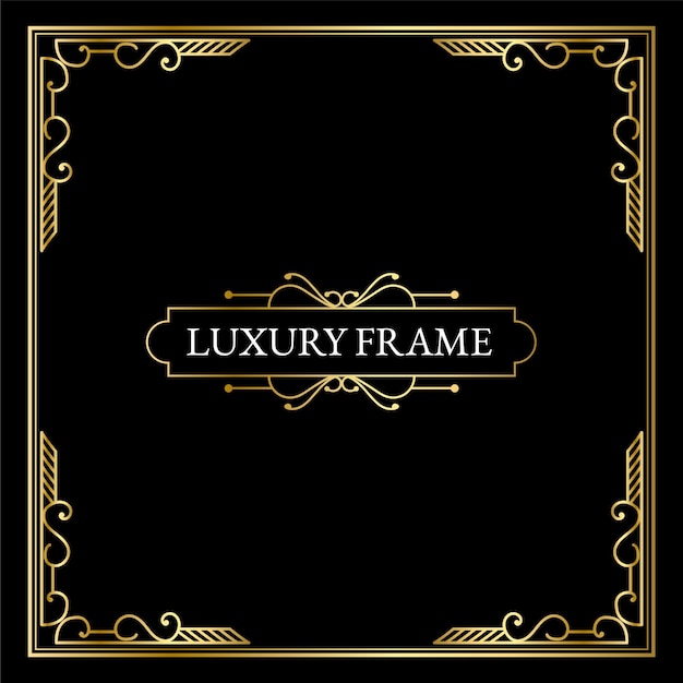 Vector luxury antique art deco elements big  golden borders frames corners dividers and headers