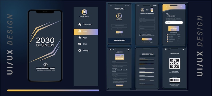 Vector luxury app or uiux design