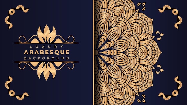 Vector luxury arabesque mandala background design template