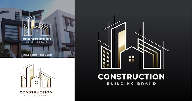 Luxury architecture real estate building logo elegant simple line art design