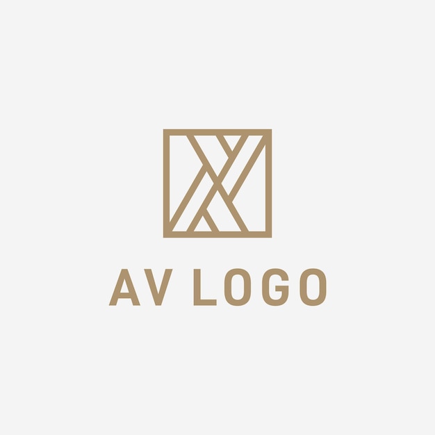 Luxury av monogram logo design