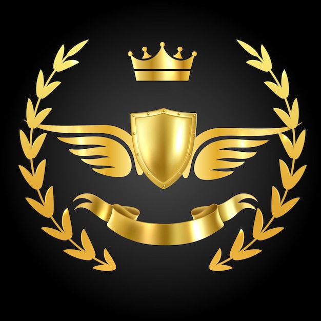 Luxury award with wings isolated