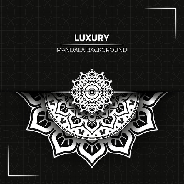 Luxury background design with creative white mandala