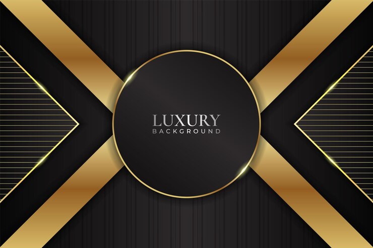Vector luxury background modern realistic overlapped circle dark with shiny golden effect