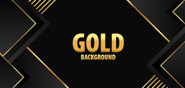 luxury background with golden abstract shapes. gold stripe with gold border on the dark background