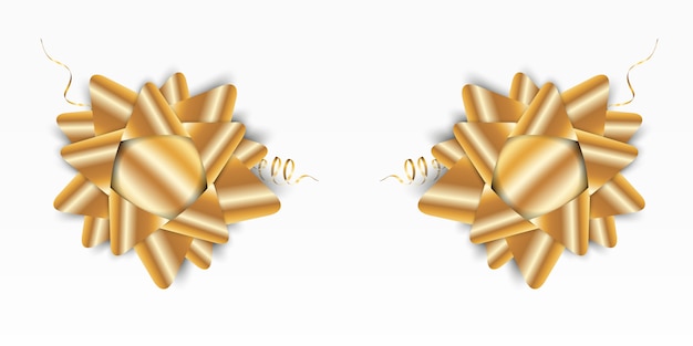 Luxury background with a golden bow on a transparent background.gold bow.