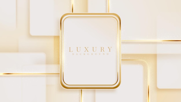 Luxury background with golden line and light glitter effect elements.