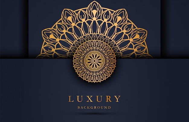 Luxury background with golden mandala ornament