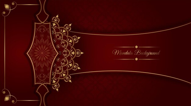 Vector luxury background with golden mandala ornament