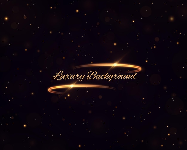 Luxury background with light effect and golden glitter stars element decoration