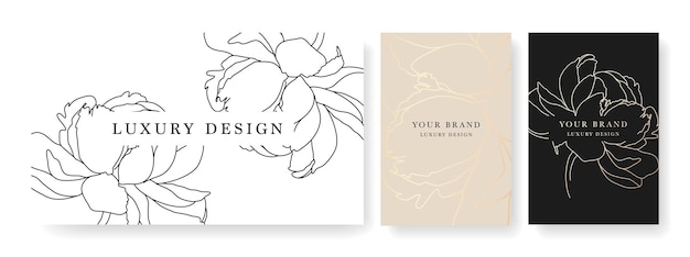 Vector luxury banner, frame design set with flower pattern for menu, elite sale, voucher. trendy vector.