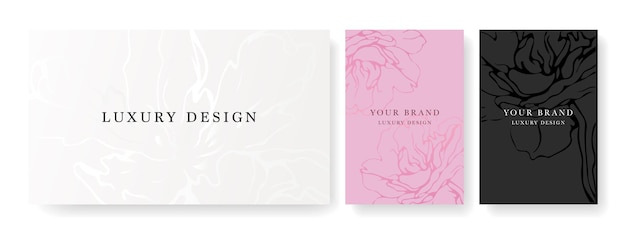 Vector luxury banner in light colors,
frame design set with gold flower pattern. trendy vector collection.