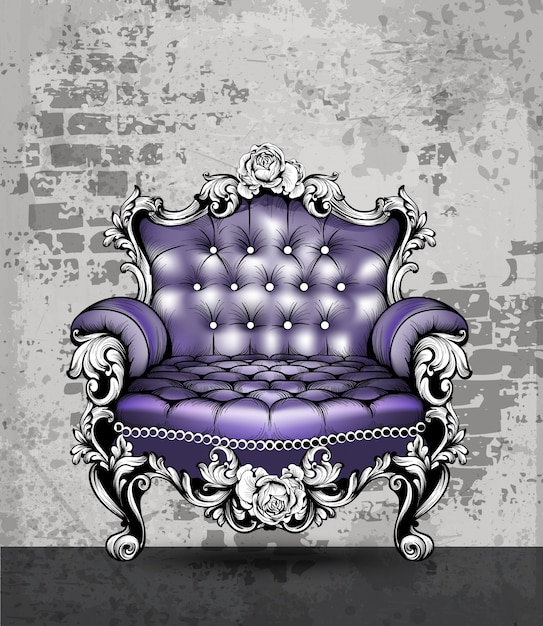 Luxury baroque armchair with elegant rose structure