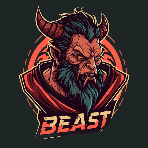 Luxury beast design esports mascot gaming logo illustration