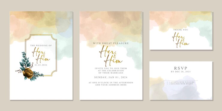 Luxury beautiful flowers wedding invitation card background template