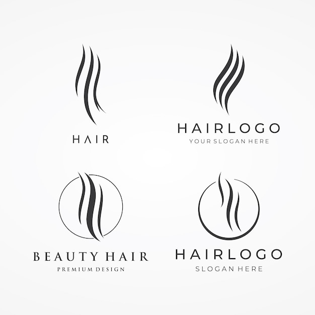 Vector luxury and beautiful hair wave abstract logo designlogo for business salon beauty hairdresser care