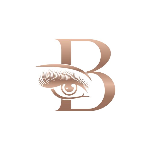 Vector luxury beauty eye lashes logo letter b
