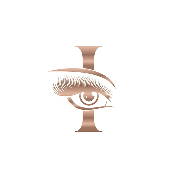 Luxury Beauty Eye Lashes Logo Letter I
