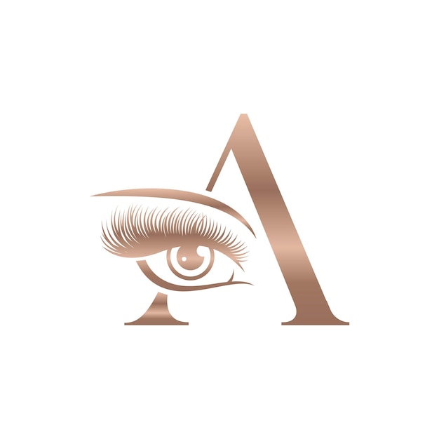 Luxury Beauty Eye Lashes Logo Letter A