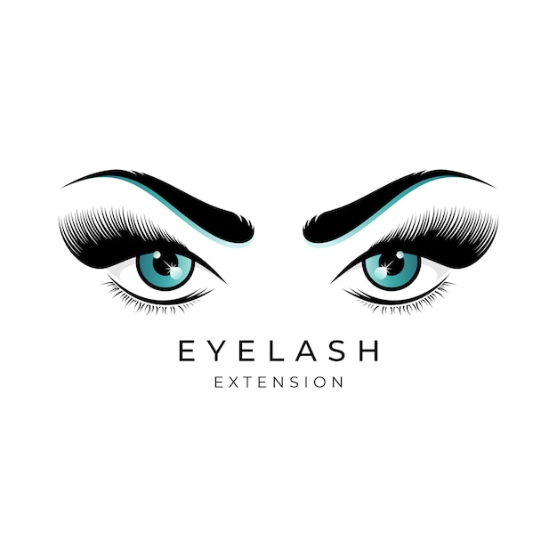 Luxury beauty eyelashes extension logo design