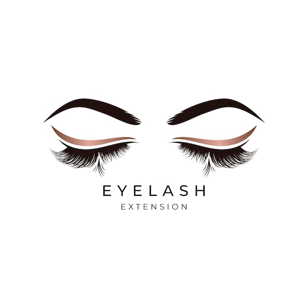 Luxury beauty eyelashes extension logo design