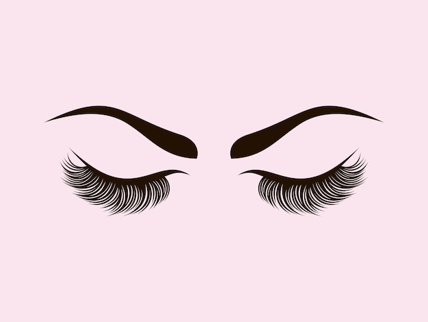 Vector luxury beauty eyelashes extension logo design