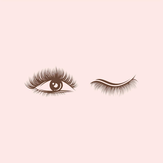 luxury beauty eyelashes extension logo design