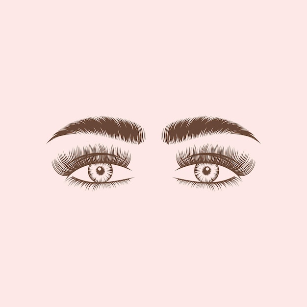 luxury beauty eyelashes extension logo design
