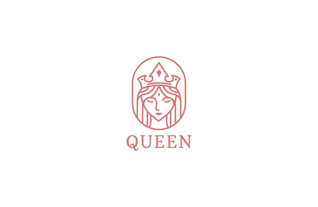 Luxury beauty queen line logo design