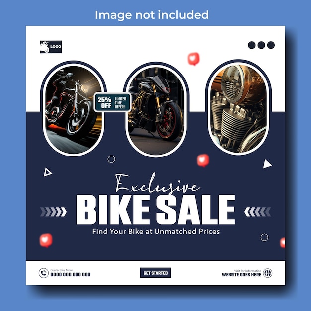 Luxury Bike Sale Social Media Poster Template Design