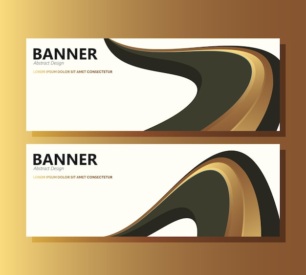 Luxury black abstract wave banner design