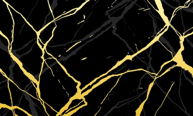 Luxury Black and Gold Marble textuur achtergrond vector Panoramic Marbling textuur ontwerp voor Banner