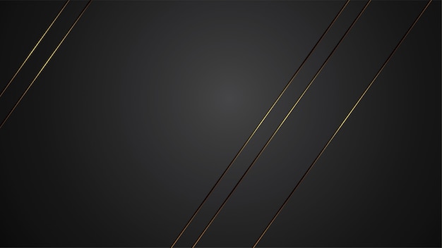 Vector luxury black background banner illustration with gold strip art deco line for banner