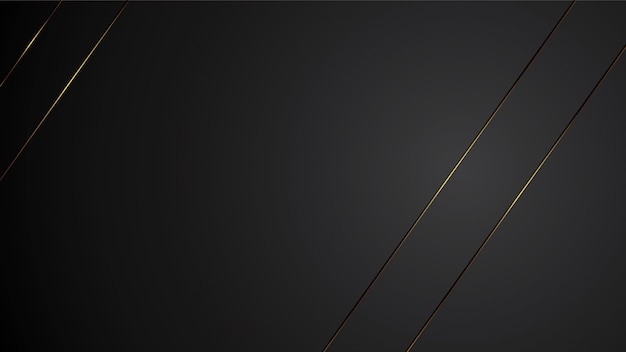 Vector luxury black background banner illustration with gold strip art deco line elegant