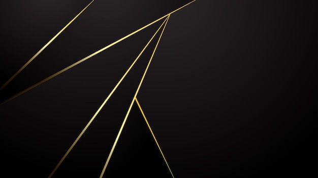 Luxury black background banner vector illustration with gold strip art line for banner