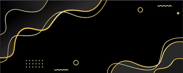 luxury black background banner with golden line