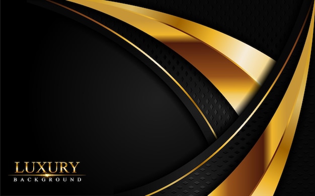 Luxury Black Background and Golden Lines Combination Graphic Design Element